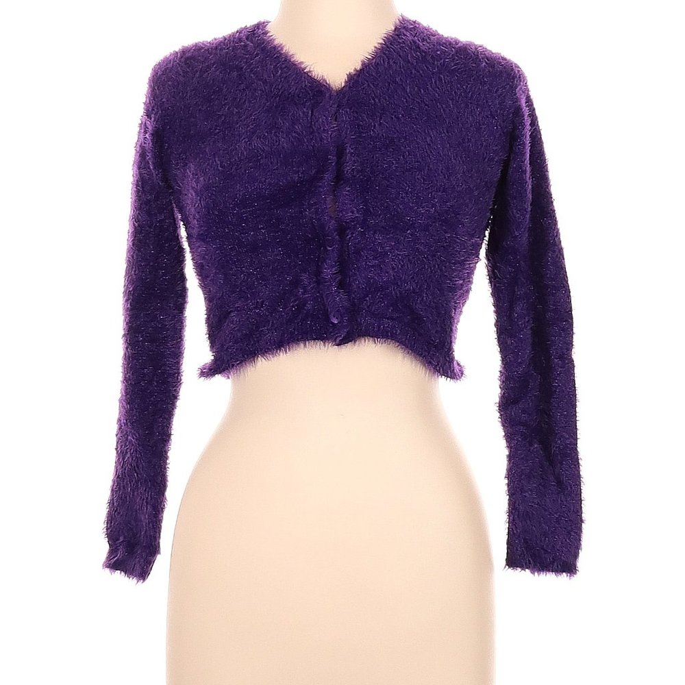 Lands' End Purple Cropped Sweater